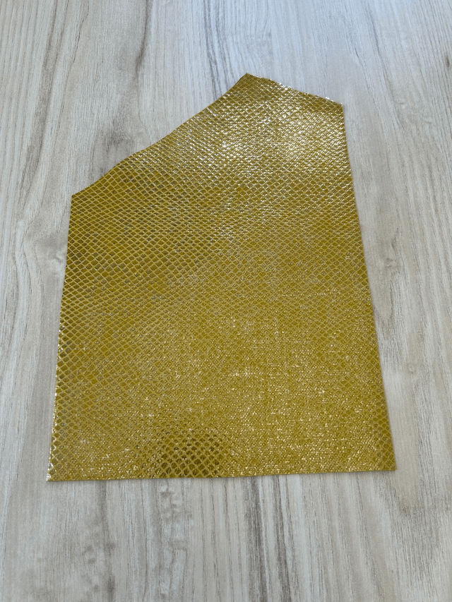 Chute de cuir Jaune doré imitation serpent (S5)