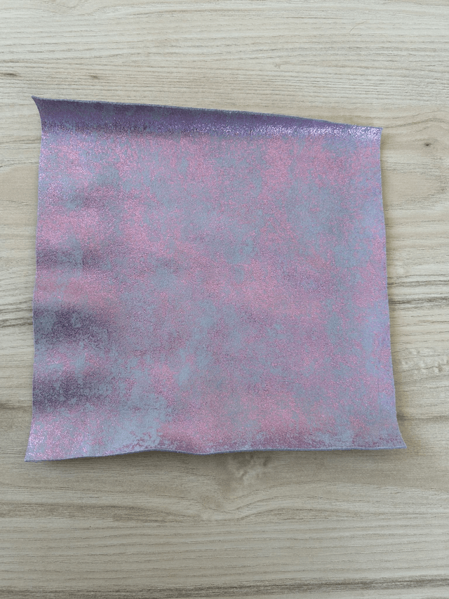 Chute de cuir rose et blanc finition pailleté (B9) fantaisie