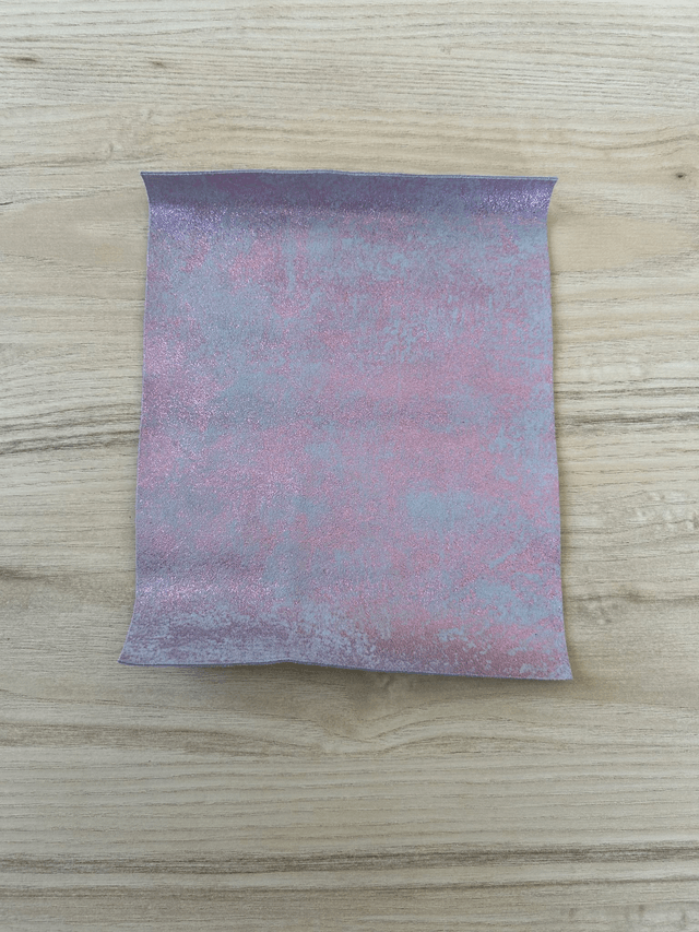 Chute de cuir rose et blanc finition pailleté (B9) fantaisie