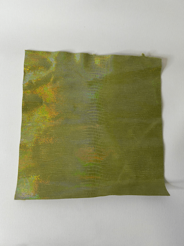 Chute de cuir vert irisé holographique