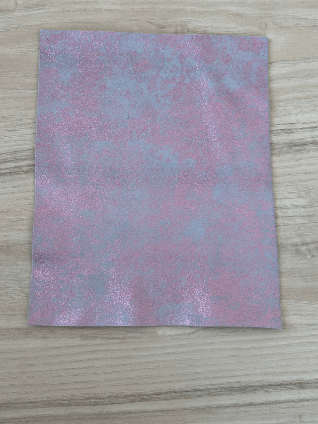 Chute de cuir rose et blanc finition pailleté (B9) fantaisie