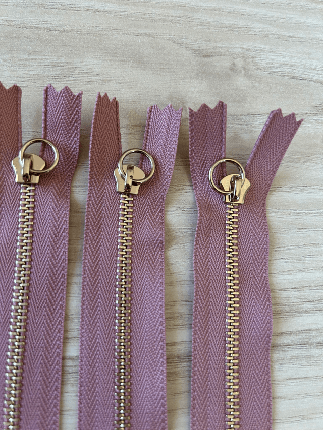 Fermetures éclair métallique rose doré 20cm