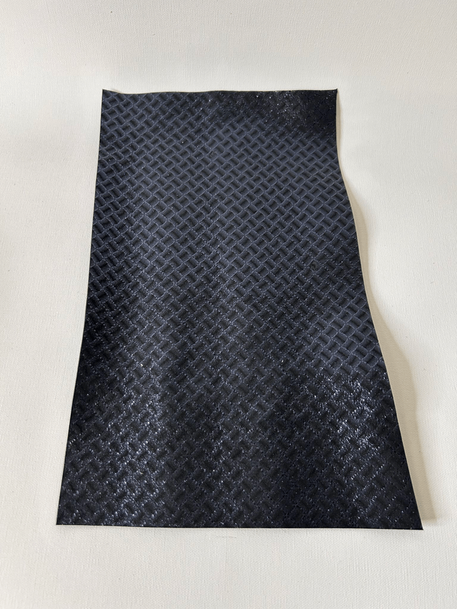 Chute de cuir bleu marine holographique