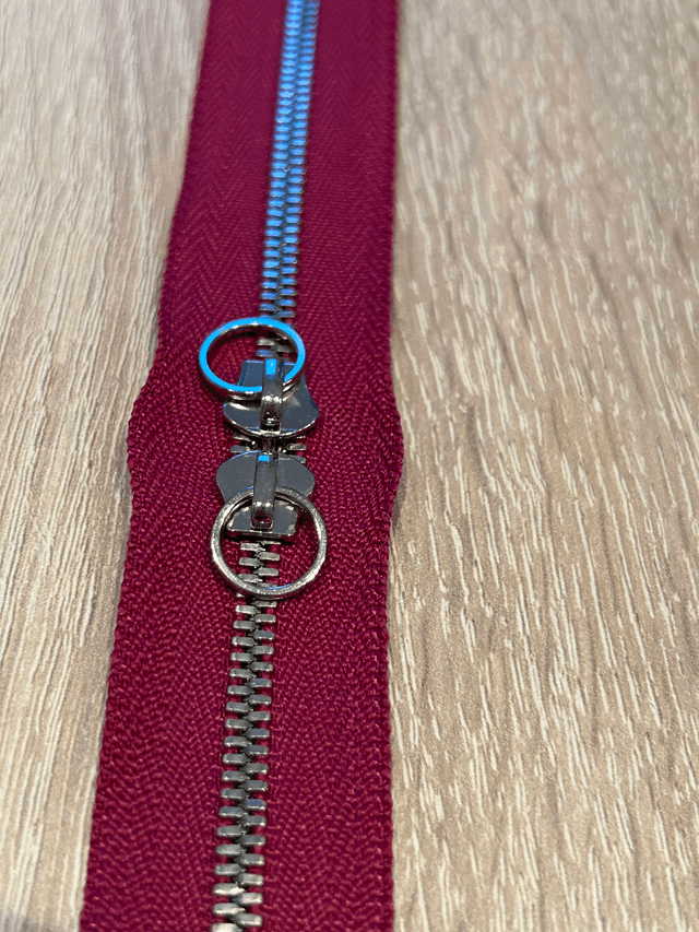 Fermetures éclair métallique rose double curseur 79cm