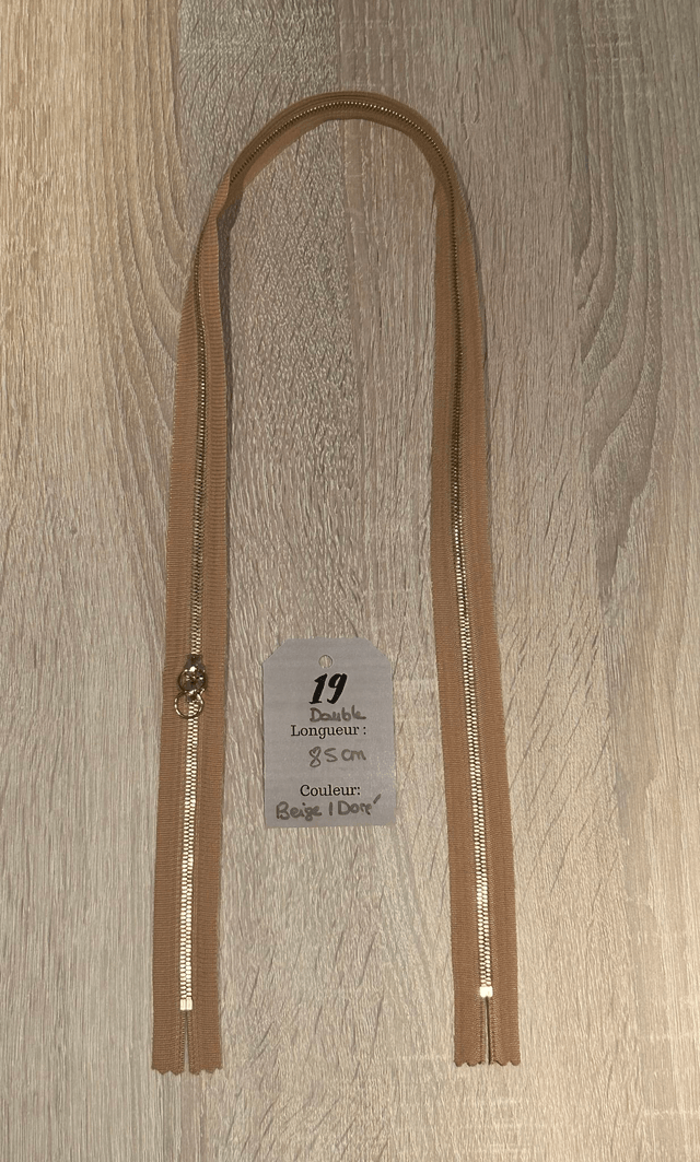 Fermetures éclair métallique orange double curseur 85cm