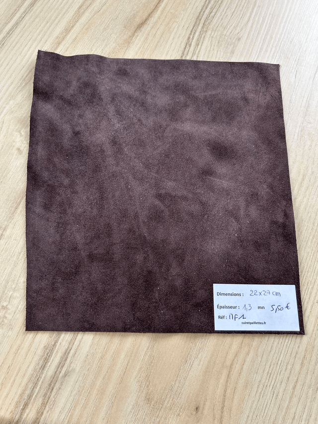 Chute de cuir marron foncé pailleté (MF1)