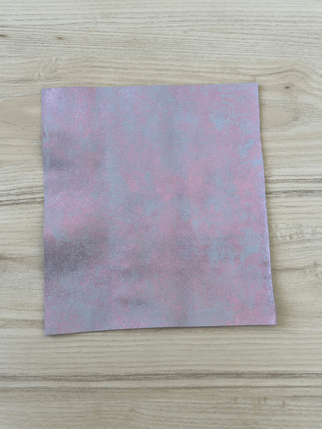 Chute de cuir rose et blanc finition pailleté (B9) fantaisie