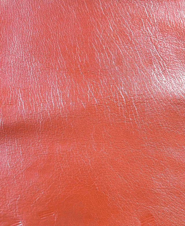 Chute de cuir orange métallisé