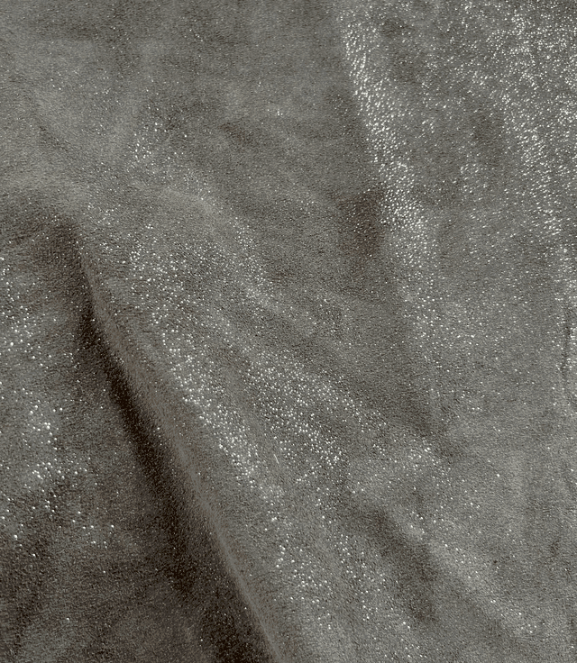 Chute de cuir taupe argenté